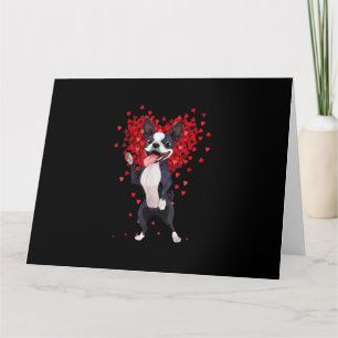 Cartão Eu Amo Boston Terrier Coração Engraçado Presente d