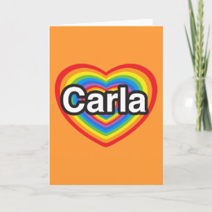 Cartão Eu amo Carla. Eu te amo Carla. Coração