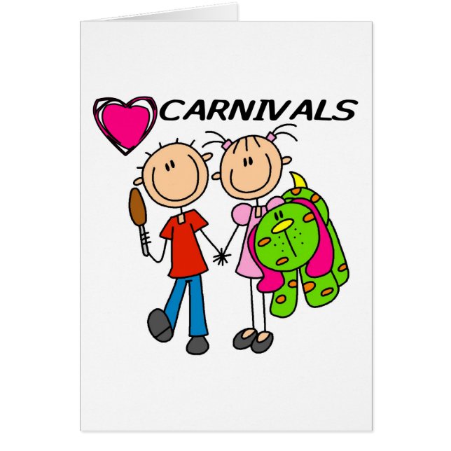 Cartão Eu amo carnavais (Frente)