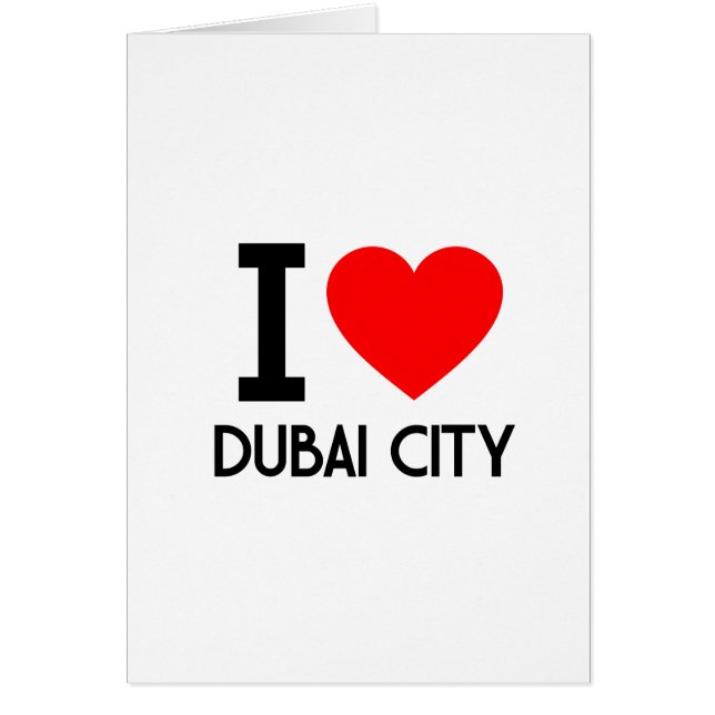 Cartão Eu Amo Cidade de Dubai (Frente)