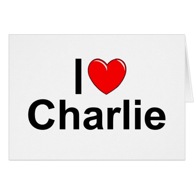 Cartão Eu amo (coração) Charlie (Frente Horizontal)