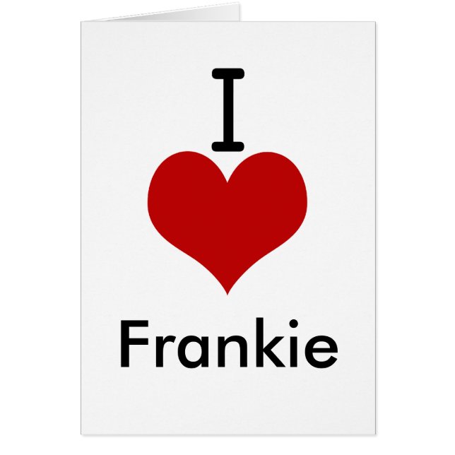 Cartão Eu amo (coração) Frankie (Frente)