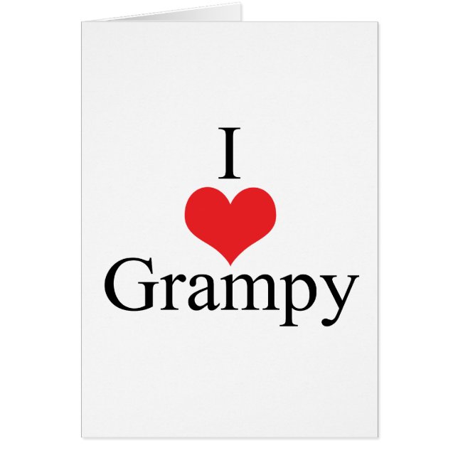 Cartão Eu amo (coração) Grampy (Frente)
