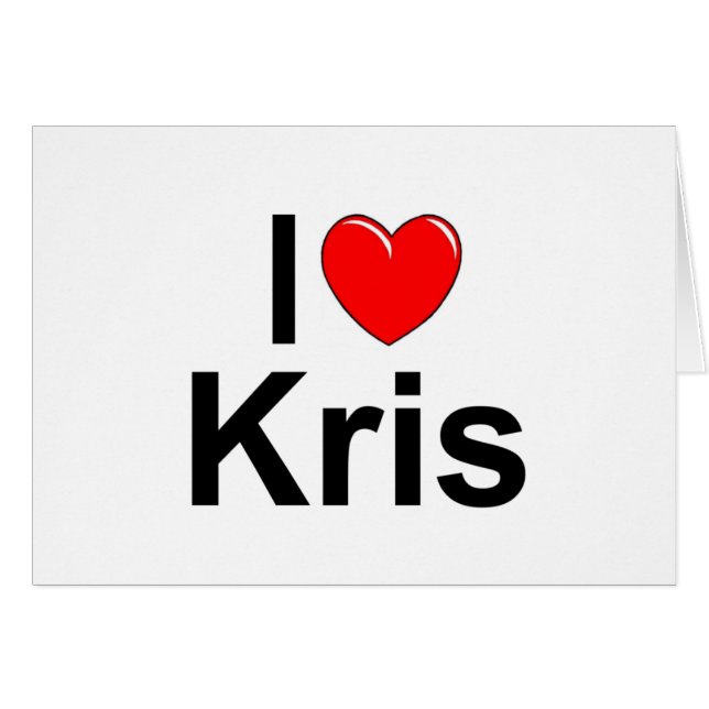 Cartão Eu amo (coração) Kris (Frente Horizontal)