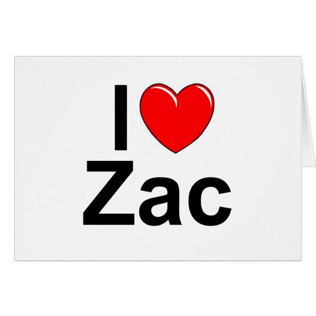 Cartão Eu amo (coração) Zac (Frente Horizontal)