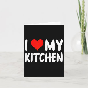 Cartão Eu Amo Cozinha - Coração - Divertido Fofo Cozinhei