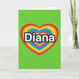 Cartão Eu amo Diana. Eu te amo Diana. Coração
