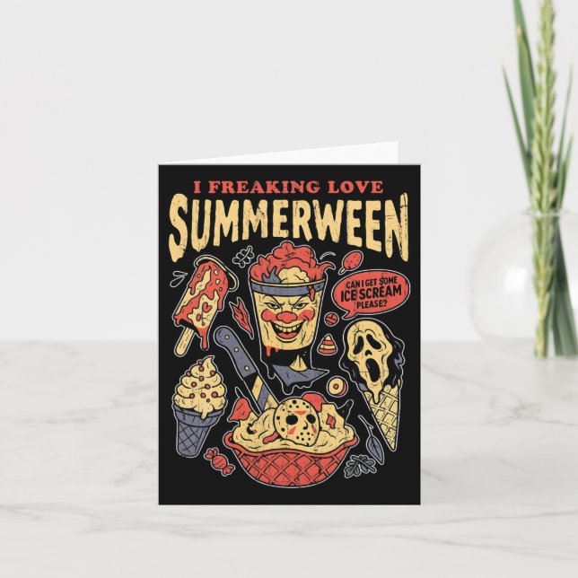 Cartão Eu Amo Doidamente o Summerween  (Frente)
