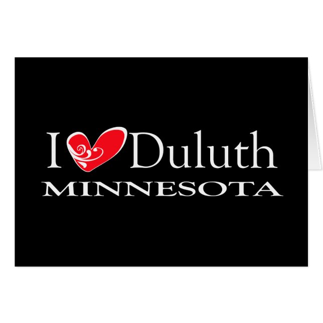 Cartão Eu Amo Duluth Minnesota (Frente Horizontal)