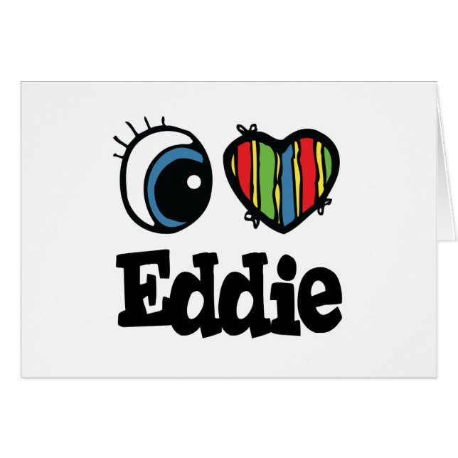 Cartão Eu amo Eddie (Frente Horizontal)