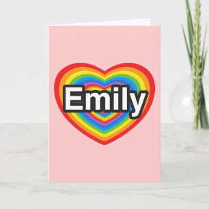 Cartão Eu amo Emily. Eu te amo Emily. Coração