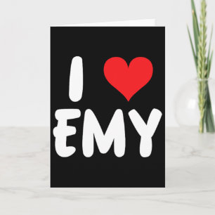 Cartão Eu Amo Emy - Coração - Nome