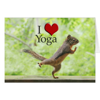 Cartão Eu Amo Esquilo Yoga