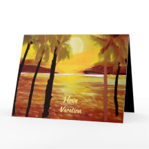 Eu Amo Férias Por do Sol Oceano Palmeiras