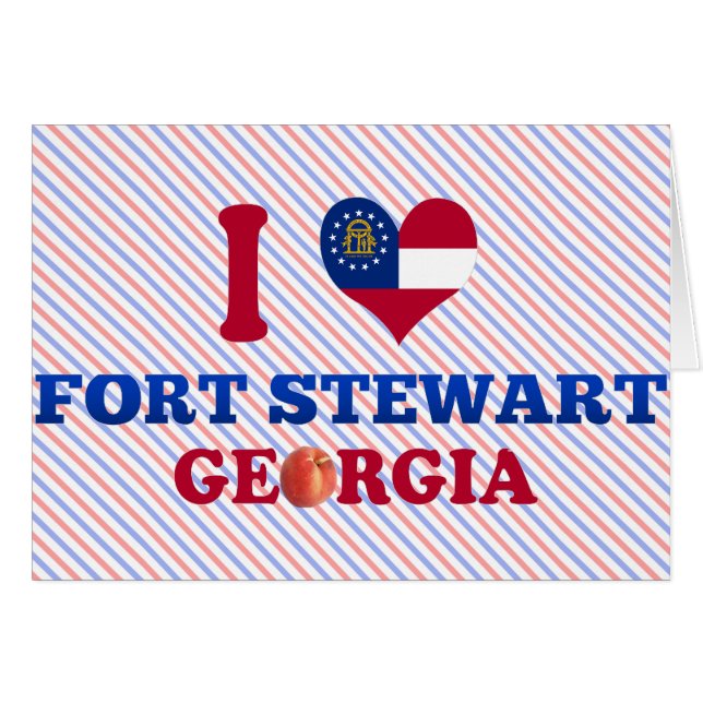 Cartão Eu Amo Fort Stewart, Georgia (Frente Horizontal)