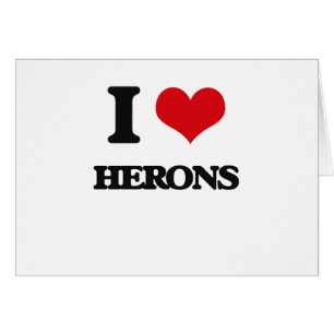 Cartão Eu amo garças-reais