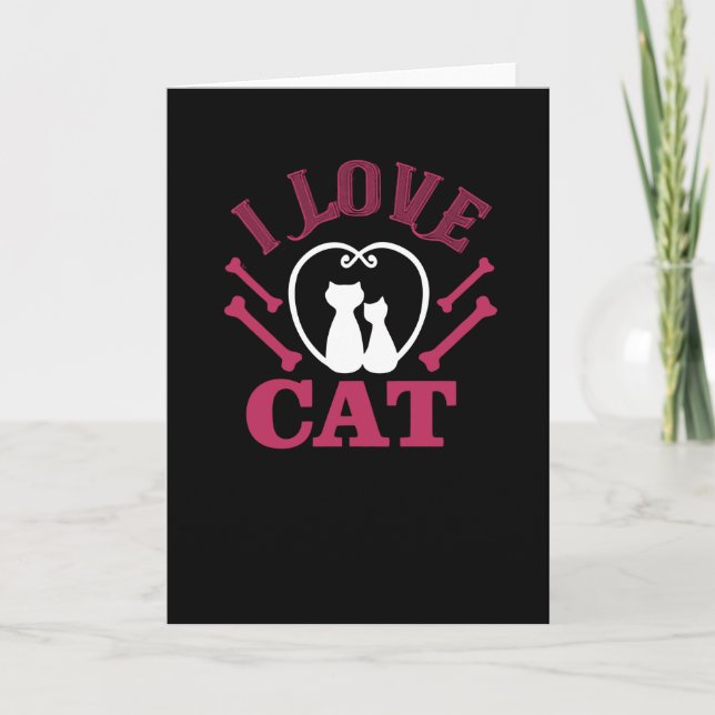 Cartão Eu Amo Gato (Frente)