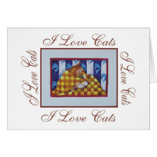 Cartão eu amo gatos