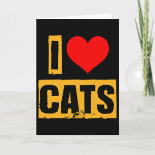 Cartão Eu Amo Gatos Roupa de Casal Romântico no Dia dos N