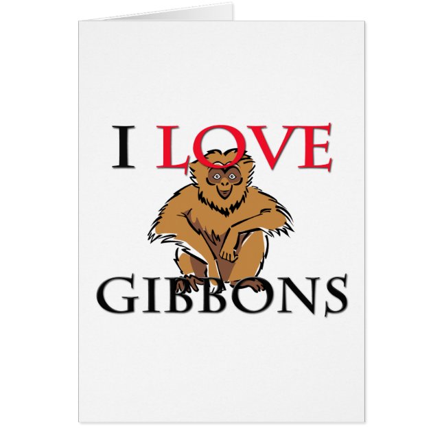 Cartão Eu amo Gibbons (Frente)