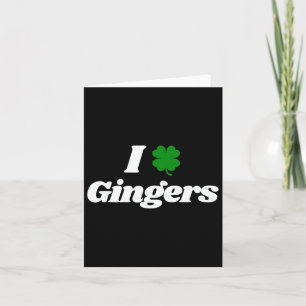 Cartão Eu Amo Gingers Clover Shamrock Dia de São Patrício