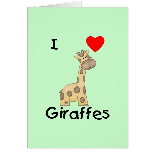 Cartão Eu amo girafas (2) (Frente)
