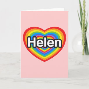 Cartão Eu amo Helen. Eu te amo Helen. Coração