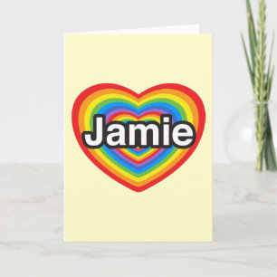 Cartão Eu amo Jamie. Eu te amo, Jamie. Coração