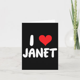 Cartão Eu Amo Janet - Coração - Nome