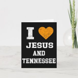 Cartão Eu Amo Jesus E Camisa Do Tennessee Coração Laranja