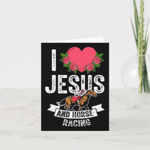 Cartão Eu Amo Jesus E Cavalo Correndo Cavalo Rornando Par