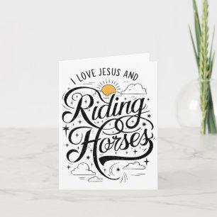 Cartão Eu Amo Jesus E Cavalos Cavalos Andando Meninas De