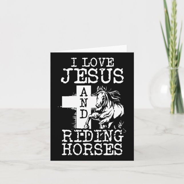 Cartão Eu Amo Jesus E Cavalos Cavalos Cavalos Cavalos Cav (Frente)