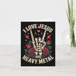 Cartão Eu Amo Jesus E Metal Pesado
