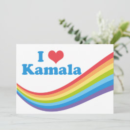 Cartão Eu Amo Kamala Harris Cute Rainbow Político