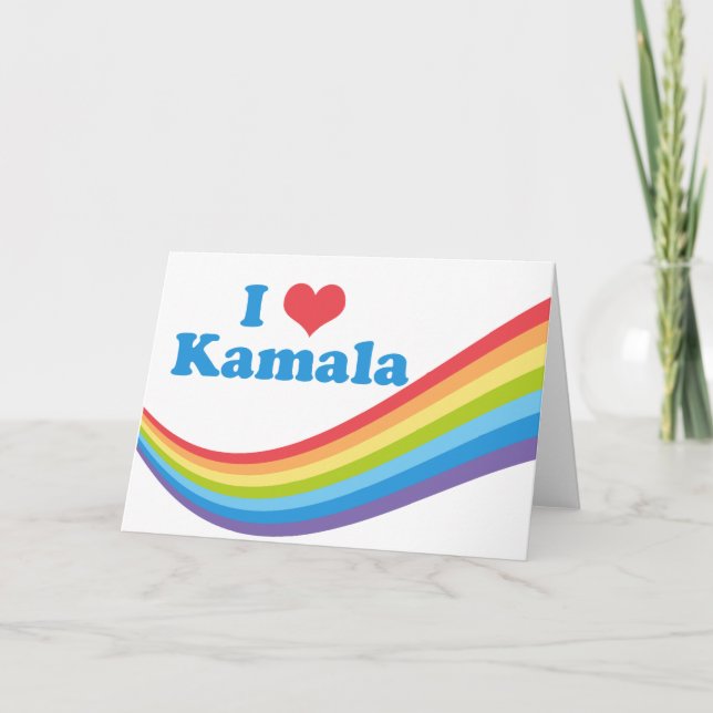 Cartão Eu Amo Kamala Rainbow (Frente)
