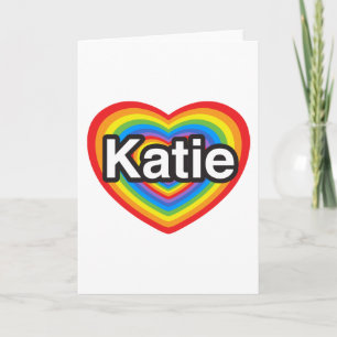 Cartão Eu amo Katie. Eu te amo Katie. Coração