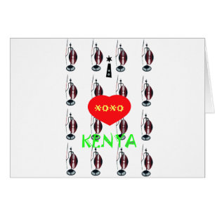 Cartão Eu amo Kenya XOXO