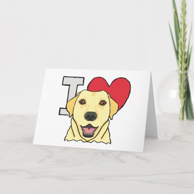 Cartão Eu Amo Labradores (Frente)