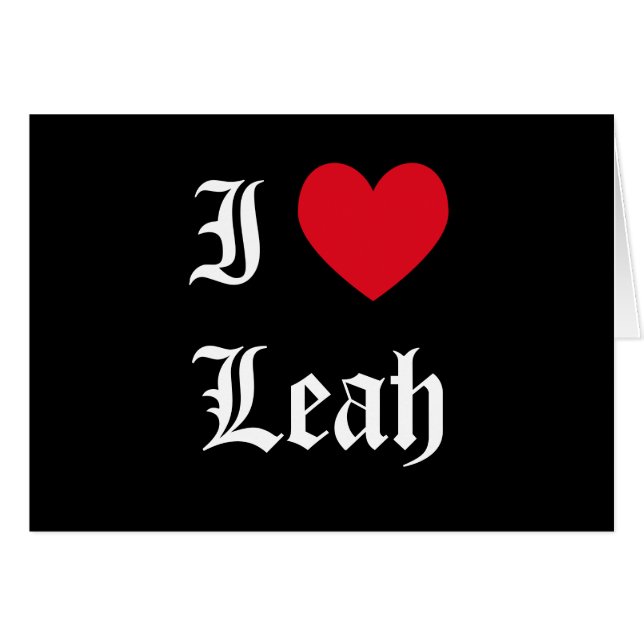 Cartão Eu Amo Leah (Frente Horizontal)