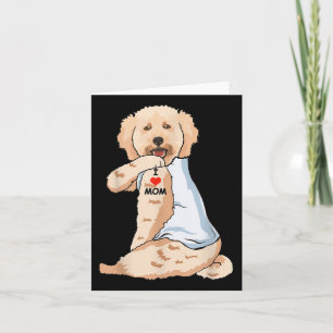 Cartão Eu Amo Mamãe Tatuando Poodle Mãe Cachorro Sobremes