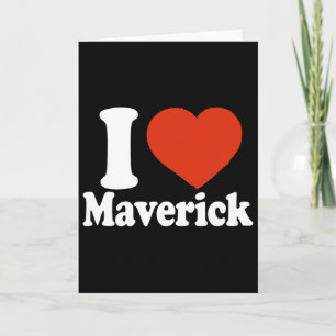 Cartão Eu amo Maverick, eu amo Maverick, coração vermelho