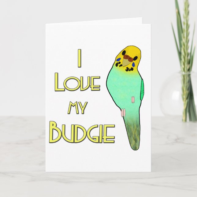Cartão Eu amo meu Budgie (Frente)