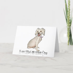 Cartão Eu Amo Meu Cachorrinho Branco - Poodle / Bichon Mi