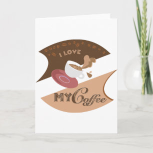 Cartão Eu Amo Meu Café Retro Java