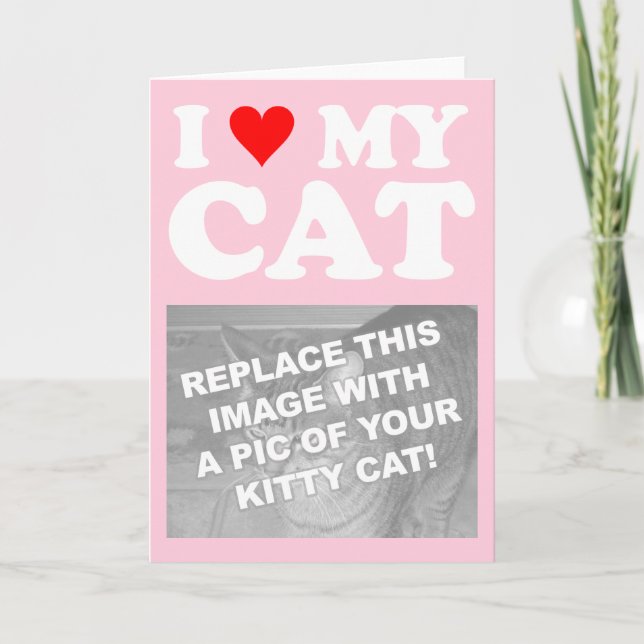 Cartão Eu Amo Meu Gato (Frente)