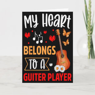 Cartão Eu Amo Meu Marido Tocador de Guitarra Presentes pa