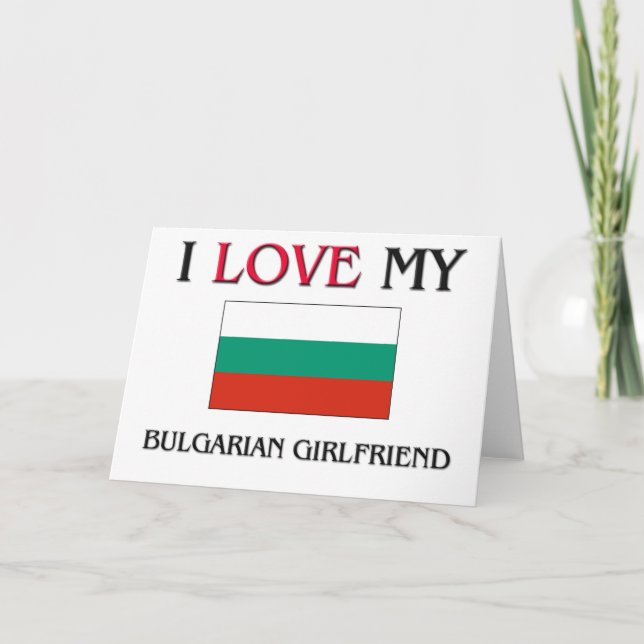 Cartão Eu Amo Meu Namorada Búlgaro (Frente)