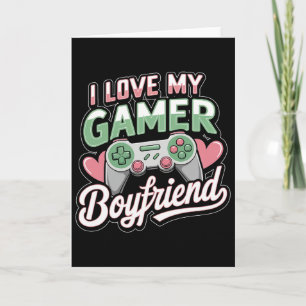 Cartão Eu Amo Meu Namorado Gamer Coração de São Valentim