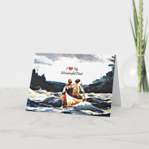 Cartão Eu amo meu Pai maravilhoso, Canoe in the Rapids